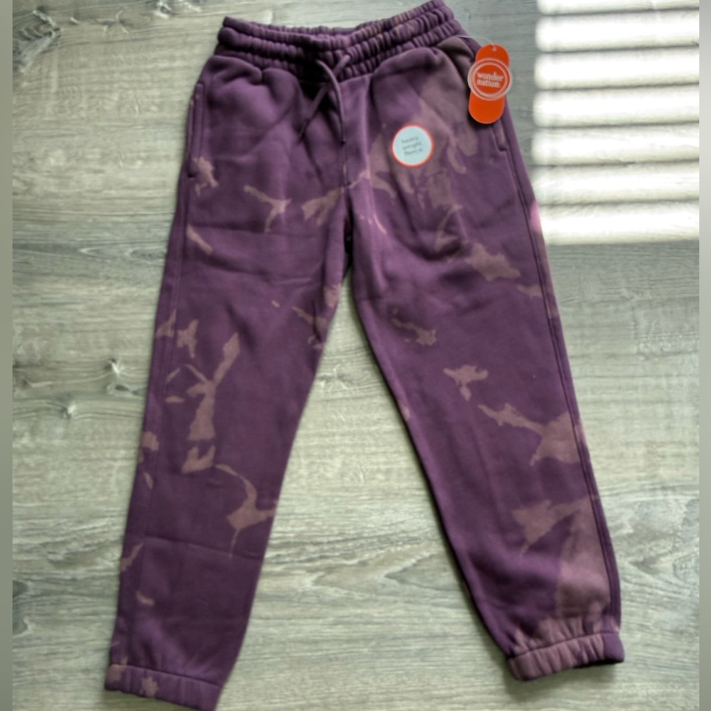 Wonder Nation Youth Size M(8) Purple Tie-Dye Sweatpants Athletic Pants NWT